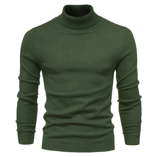 Men's turtleneck sweater, knitted, solid color