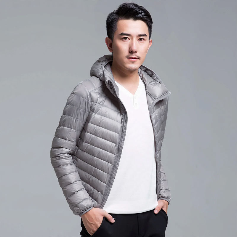 Light men's down jacket, short, various styles
