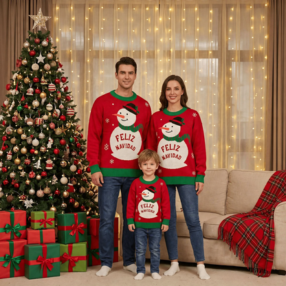 Christmas knit sweater, round neck, for the whole family