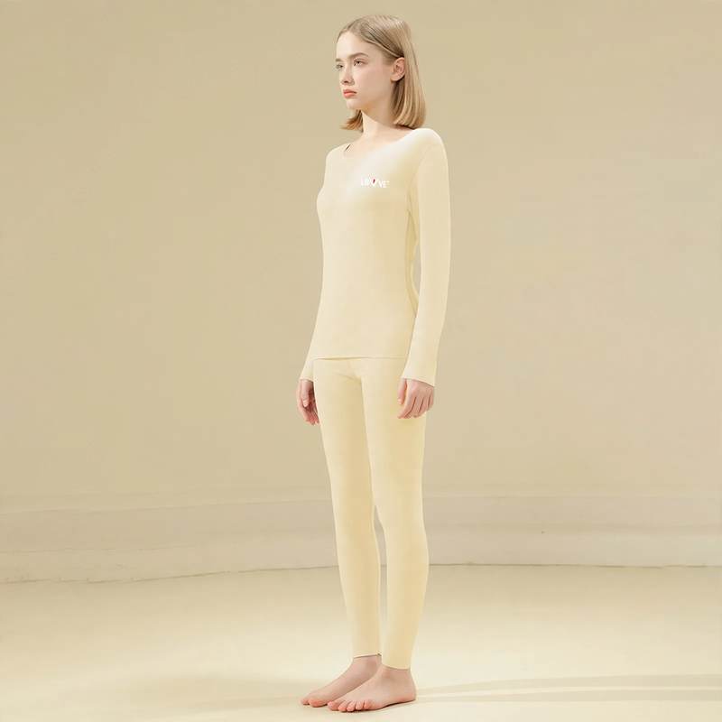 Women's thermal underwear set, seamless, lined