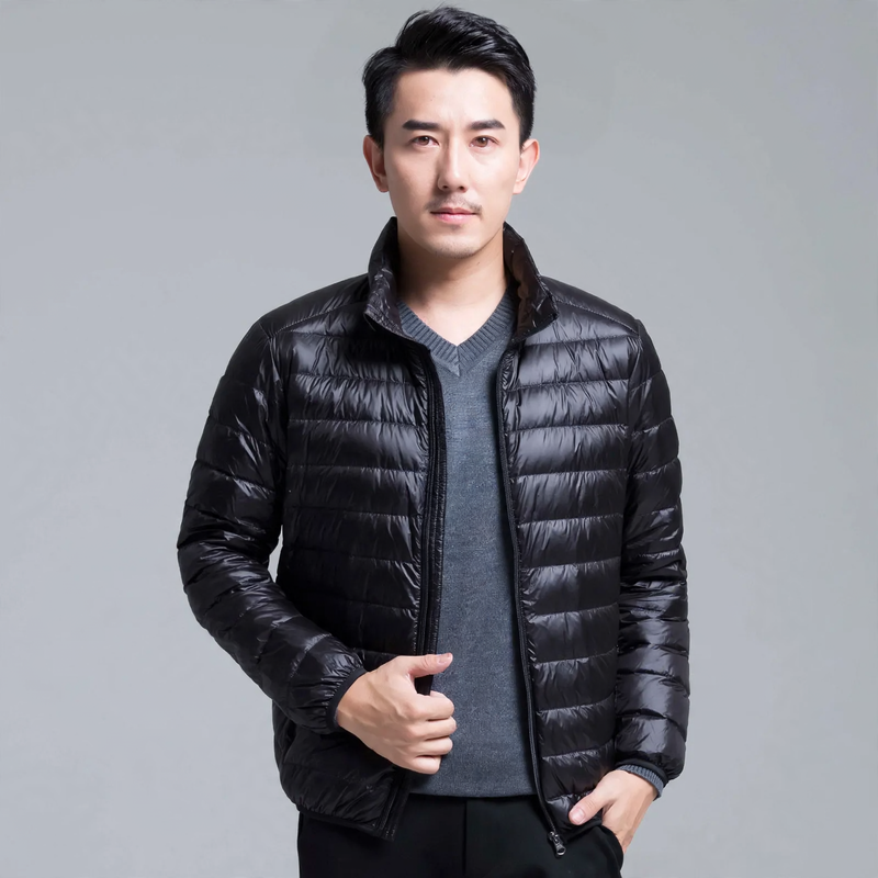 Light men's down jacket, short, various styles