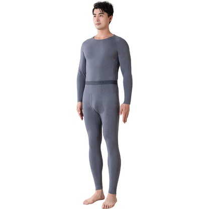 Men's thermal underwear set with wool and silk