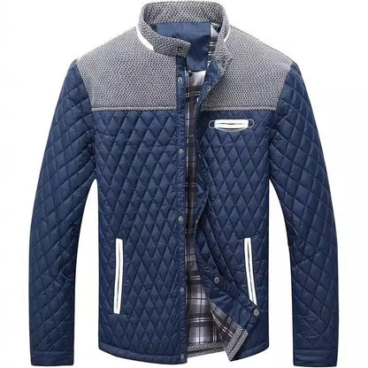 Men's padded jacket, checked, for leisure and sport