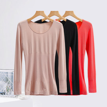 Women's thermal top, fitted, round neck