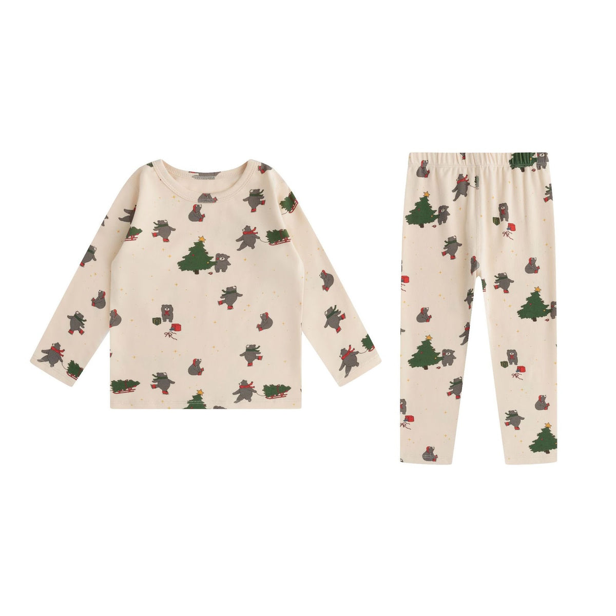 Children's Pajama Set, Cotton, with Christmas Designs