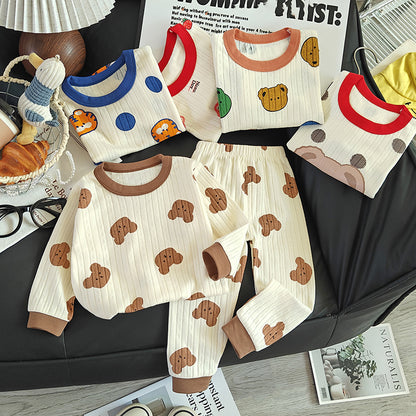 Kids' Pajama Set, Cotton, Jacquard Pattern