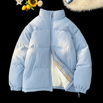 Men's Stand Collar Puffer Jacket, Lined, Winter