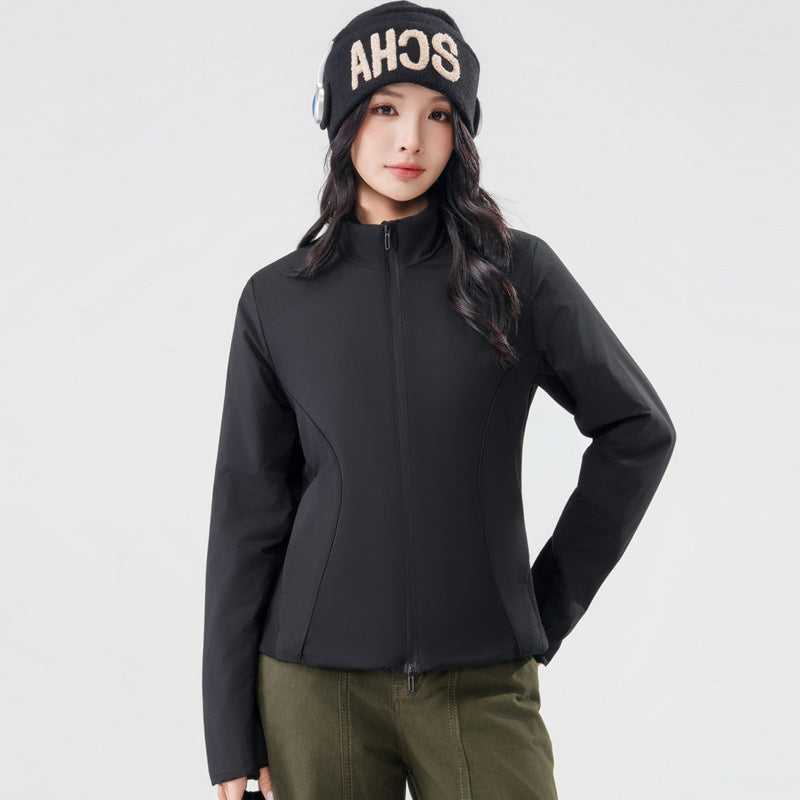 Lightweight unisex quilted jacket with wool filling