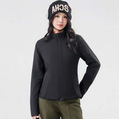 Lightweight unisex quilted jacket with wool filling