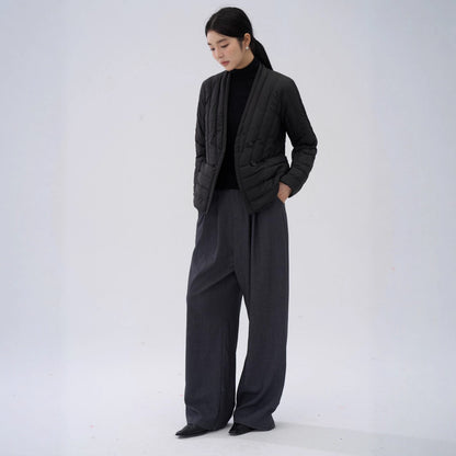 Light V-neck down jacket for women