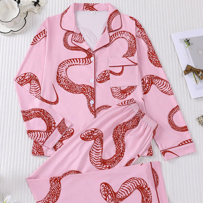 Women's pajamas, long-sleeved, for spring and autumn