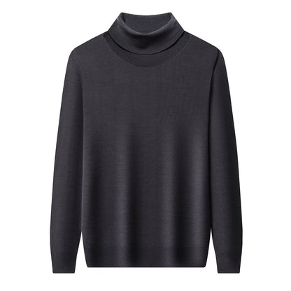 Men's wool pullover, 100% wool, roll neck, machine washable