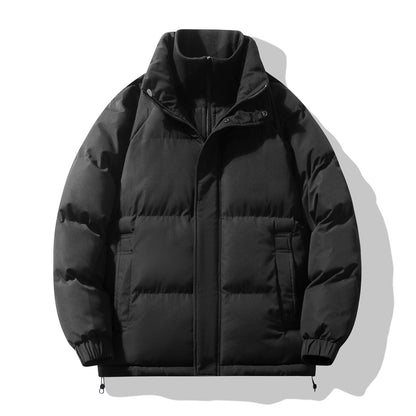 Padded unisex jacket with stand-up collar