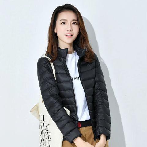Ladies quilted jacket, short, fitted, with synthetic filling