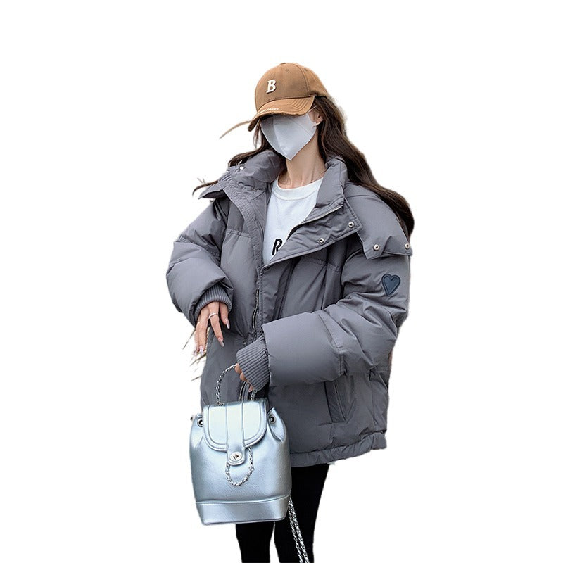 Padded women's winter jacket with hood, plus size