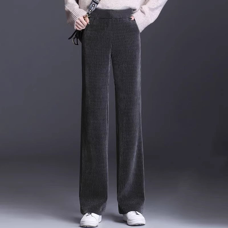 Fleece-lined corduroy pants for women
