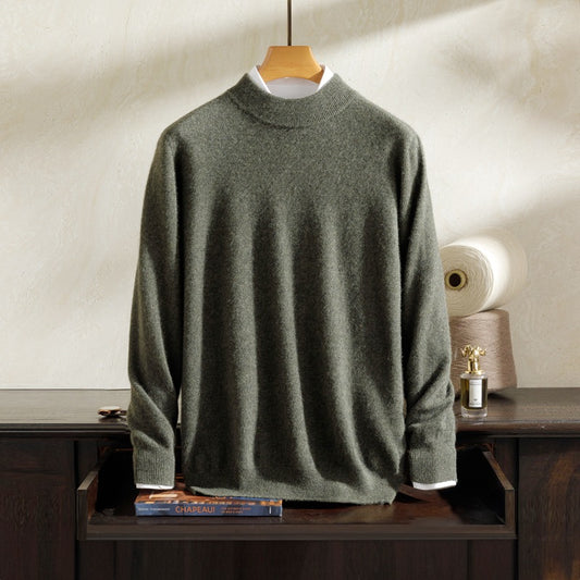 Men's cashmere sweater, 100% cashmere, round neck or stand-up collar