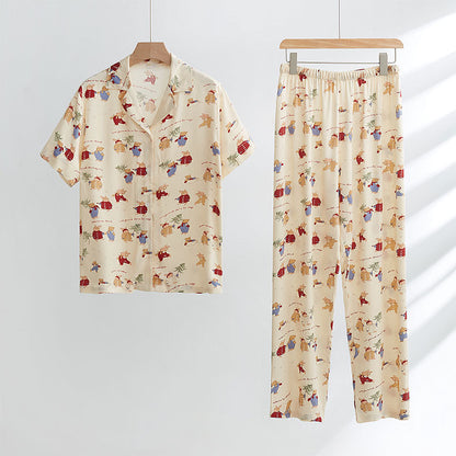 Soft Loungewear Set with Rabbit Print