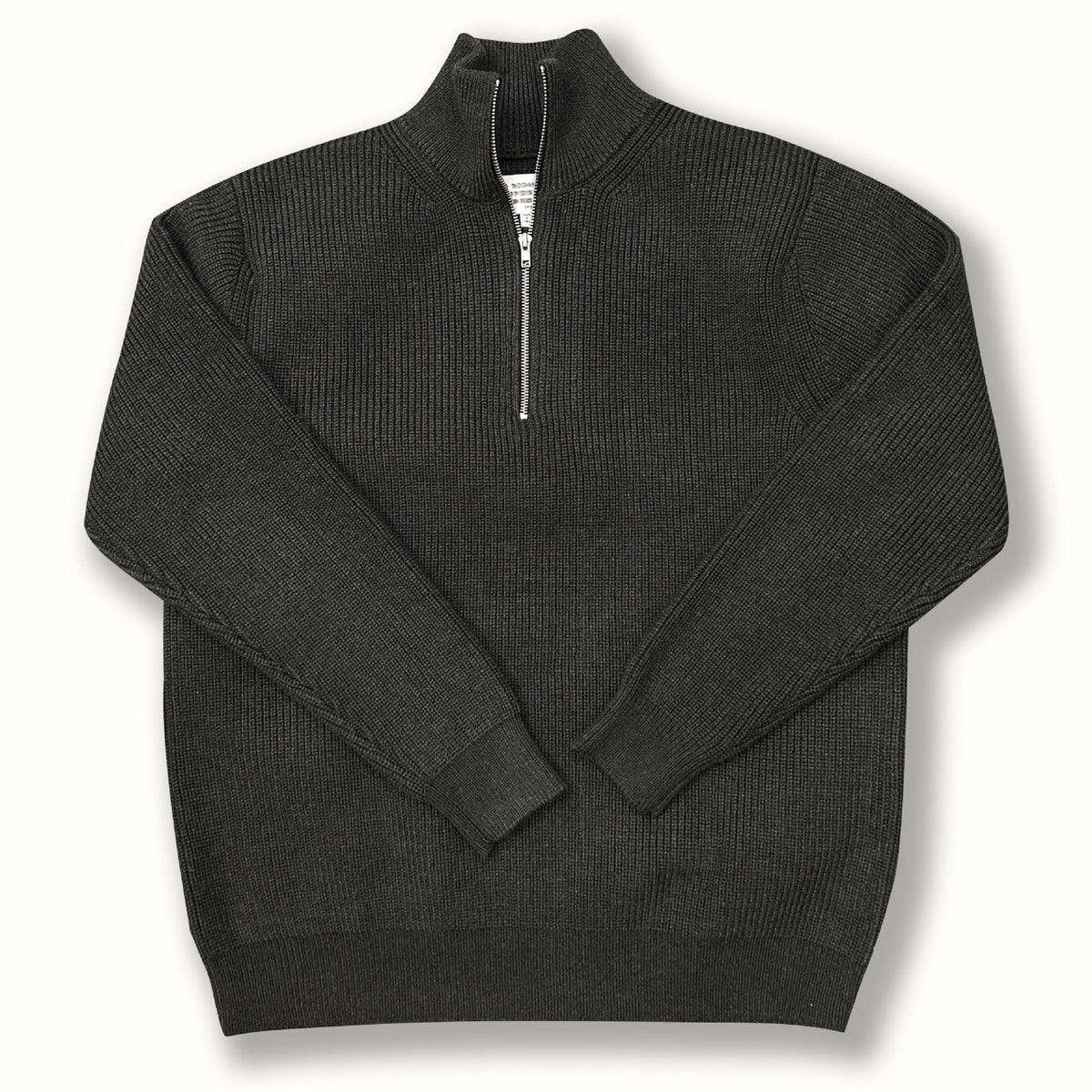 Unisex knitted pullover with zipper, cotton blend