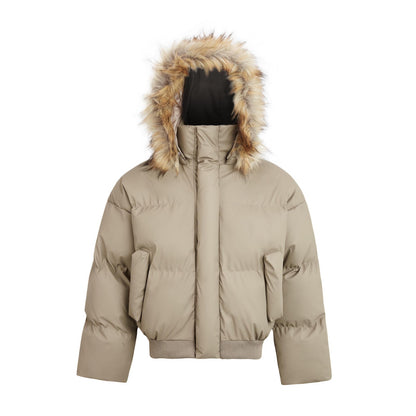 Padded men's jacket made of PU leather