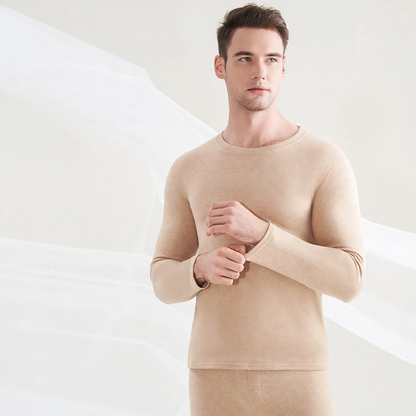 Thermal set made of wool and silk for couples