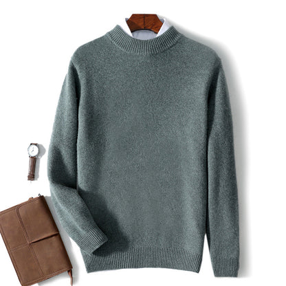 Men's Wool Sweater, Stand-Up Collar, Business Casual