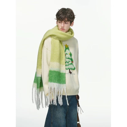 Unisex knitted sweater with Christmas motif