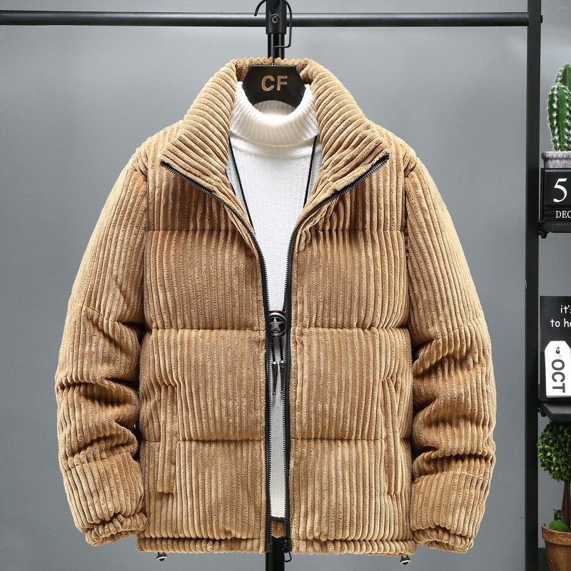 Men's Winter Jacket, Cord, Stand-Up Collar, Lined