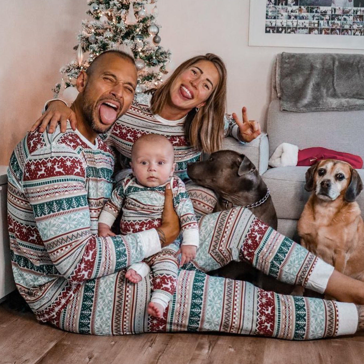 Family Pajama Set, festive design for the whole family