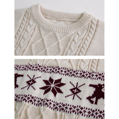 Christmas sweater with reindeer pattern