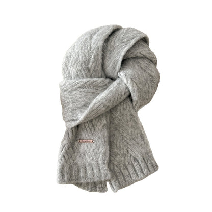 Alpaca wool blend scarf, knitted