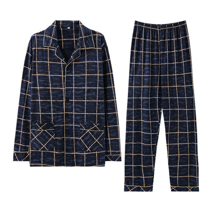 Men's house suit made of cotton, long-sleeved
