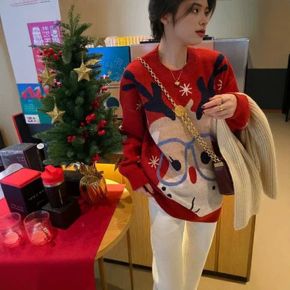 Christmas sweater, round neck, loose fit