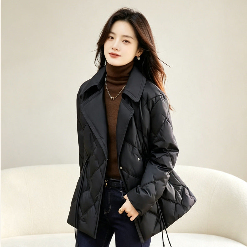 Short women's down jacket in elegant style