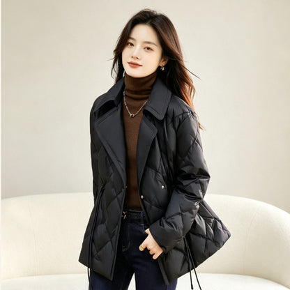 Short women's down jacket in elegant style