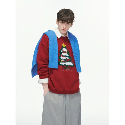 Unisex knitted sweater with Christmas motif