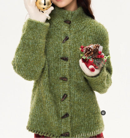 Chunky knit sweater in Christmas green