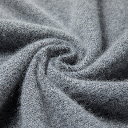 Men's wool sweater, round neck, solid color