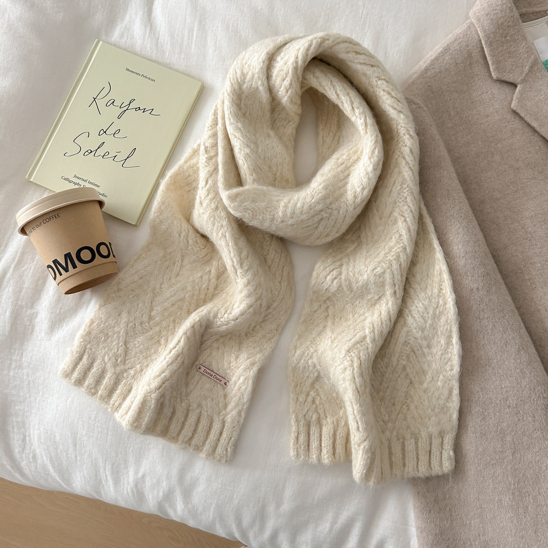 Alpaca wool blend scarf, knitted
