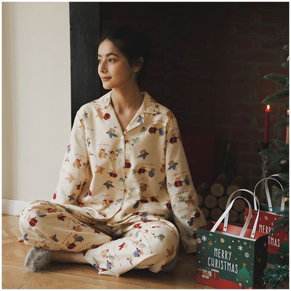 Soft Loungewear Set with Rabbit Print