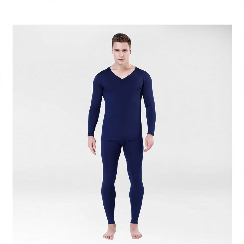 Men's thermal underwear set, seamless, lined