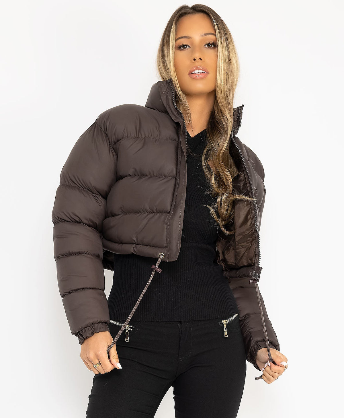 Quilted winter jacket in oversized style