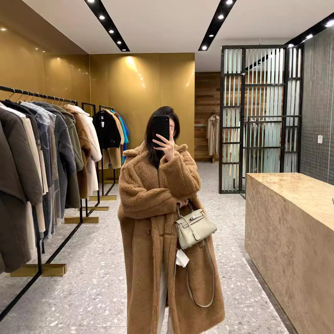 Teddy coat for women, long, different colors