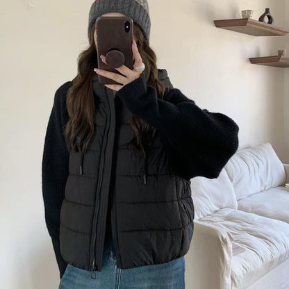 Light women's quilted jacket with hood