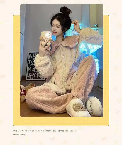 Padded Flannel Loungewear Set for Women