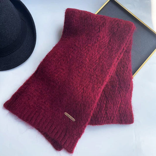 Knitted scarf with alpaca wool, 160x20 cm