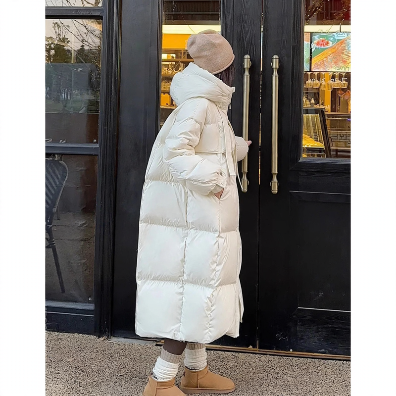 Long women's winter jacket in Korean style