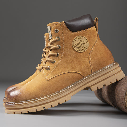 Robust lace-up boots made of pigskin leather, Unisex