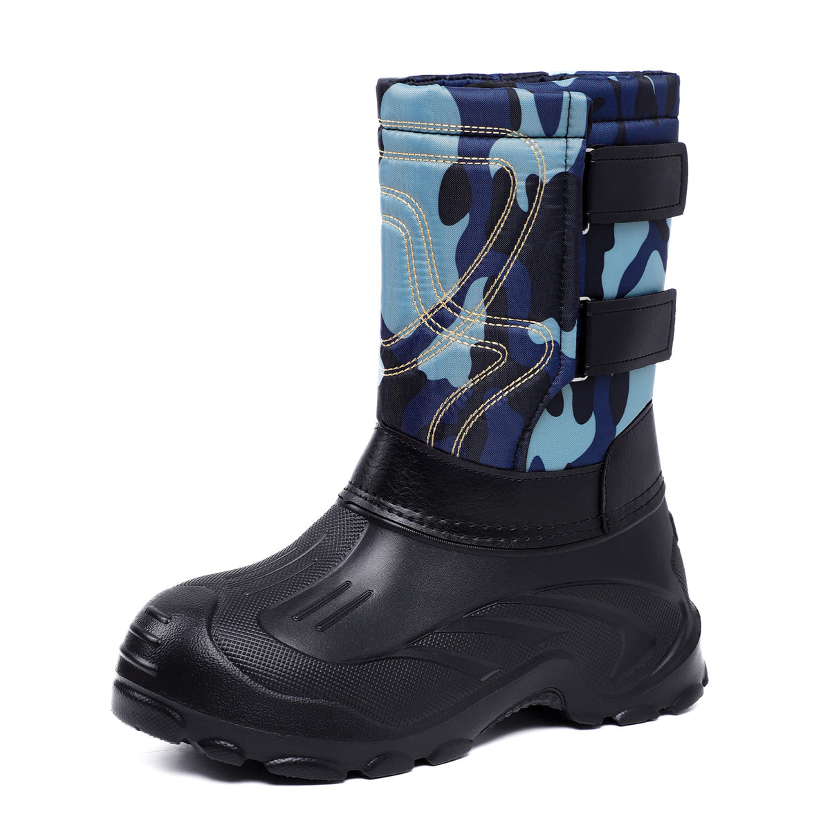 Padded men's winter boots for slipping on