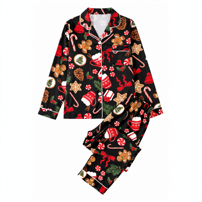 Women's pajamas, long-sleeved, milk silk, set
